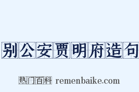 别公安贾明府造句是什么意思的图片